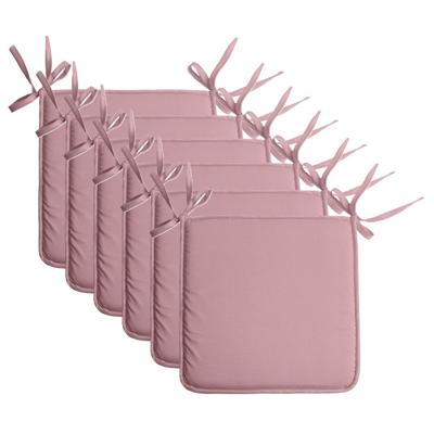 Stof Textile Home stoelkussens - 6x - oud roze - 38 x 38 x 3 cm - voor binnen - vierkant