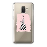 Zwart-wit cactus: Samsung Galaxy A8 (2018) Transparant Hoesje