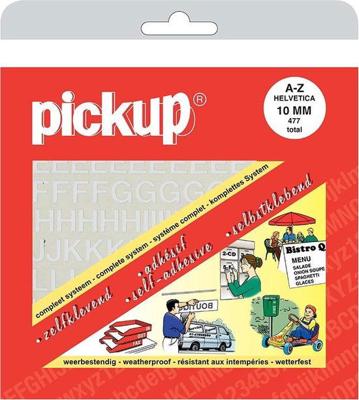 Pick plakletters a-z helvetica wit 10mm - Pickup