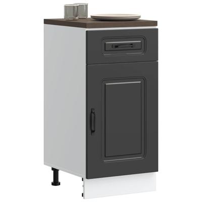 Keuken onderkast Kalmar bewerkt hout zwart