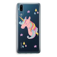 Roze eenhoorn: Huawei P20 Transparant Hoesje