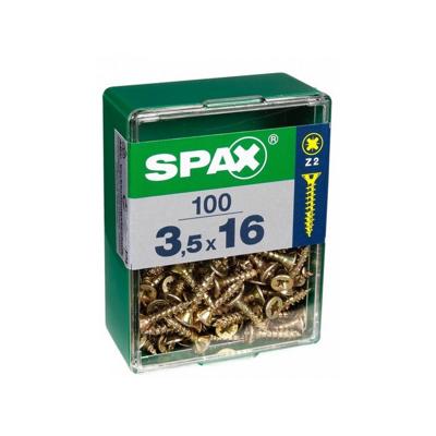 Schroefdoos SPAX Yellox Hout Platte kop 100 Onderdelen (3 x 20 mm)