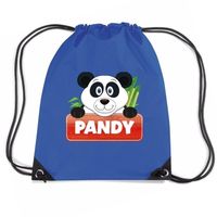 Pandy de Panda trekkoord rugzak / gymtas blauw voor kinderen - Gymtasje - zwemtasje
