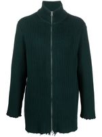 MM6 Maison Margiela pull zippé à effet usé - Vert