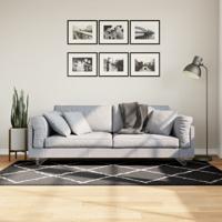 VidaXL Vloerkleed pamplona shaggy hoogpolig 100x200 cm zwart en crème