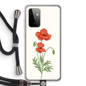 Red poppy: Samsung Galaxy A72 5G Transparant Hoesje met koord