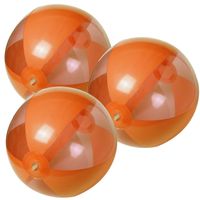 10x stuks opblaasbare strandballen plastic oranje 28 cm