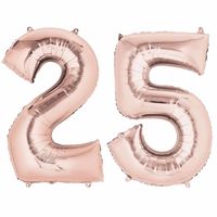 25 jaar versiering cijfer ballon rose goud