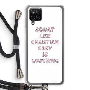 Christian Grey: Samsung Galaxy A12 Transparant Hoesje met koord