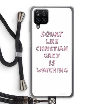 Christian Grey: Samsung Galaxy A12 Transparant Hoesje met koord