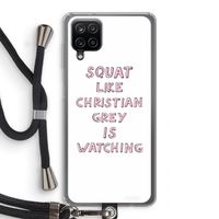 Christian Grey: Samsung Galaxy A12 Transparant Hoesje met koord