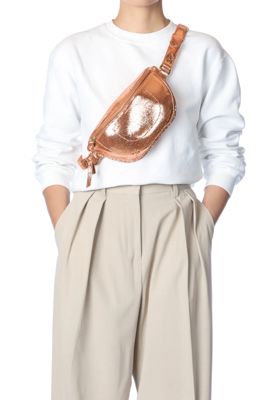 Jerome Dreyfuss crossbody Lino Banane 45LINOBCH lame rose gold
