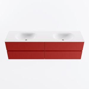 MONDIAZ VICA 170cm badmeubel onderkast Fire 4 lades. Wastafel MOON dubbel 2 kraangaten, kleur Talc.