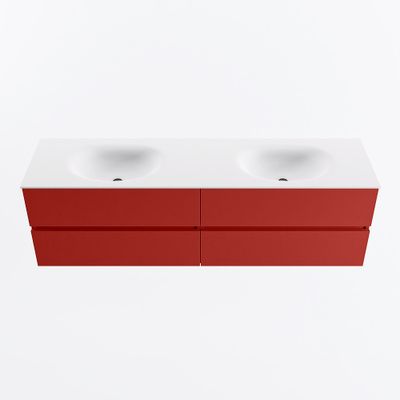 MONDIAZ VICA 170cm badmeubel onderkast Fire 4 lades. Wastafel MOON dubbel 2 kraangaten, kleur Talc.