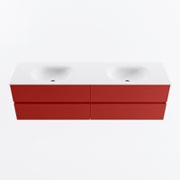 MONDIAZ VICA 170cm badmeubel onderkast Fire 4 lades. Wastafel MOON dubbel 2 kraangaten, kleur Talc.