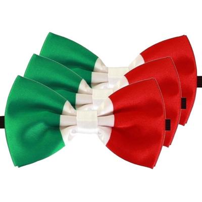 Verkleed vlinderstrikje - 3x - landen thema - Itali? - groen/wit/rood - Italiaanse vlag