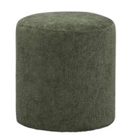 Leen Bakker - Hocker Wenen - 40xØ37 Cm - Stof - Groen