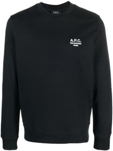 A.P.C. sweat en coton à logo brodé - Noir