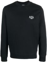 A.P.C. sweat en coton à logo brodé - Noir - thumbnail