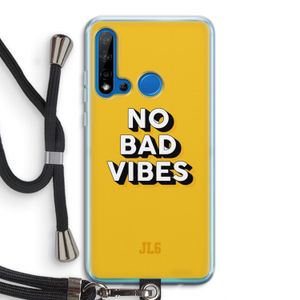 No Bad Vibes: Huawei P20 Lite (2019) Transparant Hoesje met koord