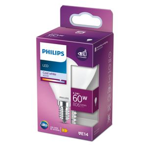 Philips Lighting 76287200 LED-lamp Energielabel E (A - G) E14 6.5 W = 60 W Koudwit (Ø x l) 4.5 cm x 8 cm 1 stuk(s)