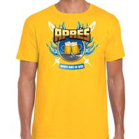 Wintersport verkleed t-shirt voor heren - apres skien - geel - winter/apres ski outfit - thumbnail