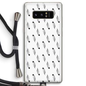 Pluimen: Samsung Galaxy Note 8 Transparant Hoesje met koord