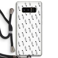 Pluimen: Samsung Galaxy Note 8 Transparant Hoesje met koord
