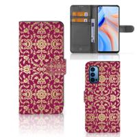 Wallet Case OPPO Reno 4 Pro 5G Barok Pink | Portemonnee hoesje