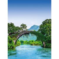 Fotobehang - Bridge Crosses A River In China 192x260cm - Vliesbehang