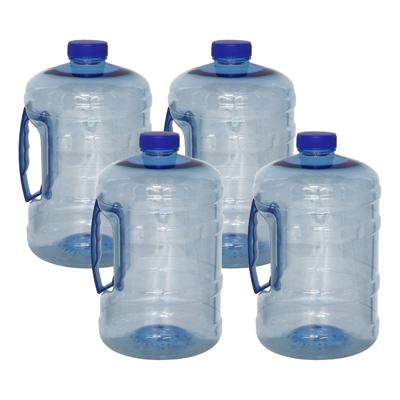 Gerimport Watercontainer/jerrycan - 4x - 2 Liter - Kunststof - blauw - 13 x 22 cm - kamperen/camping