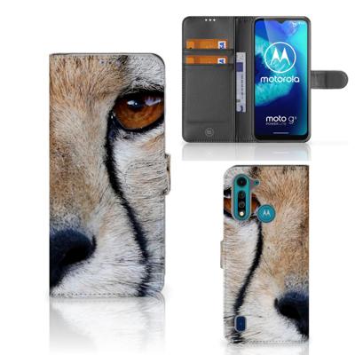 Motorola G8 Power Lite | Telefoonhoesje | Met pasjeshouder | Cheetah