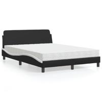 Bed met matras "Dover" kunstleer zwart en wit 120x200 cm