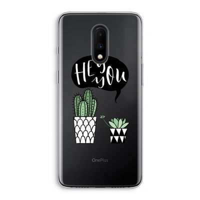 Hey you cactus: OnePlus 7 Transparant Hoesje