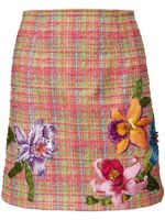 Carolina Herrera floral-embroidered tweed miniskirt - Rose - thumbnail