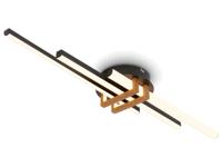 Briloner LED-plafondlamp (3 staven, Hout, zwart)