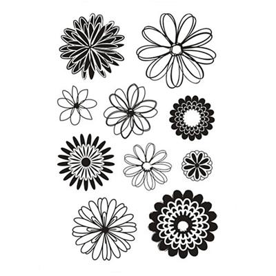 Creativ Company Silicone stempels, bloemen, vel 11x15,5 cm, 1 vel