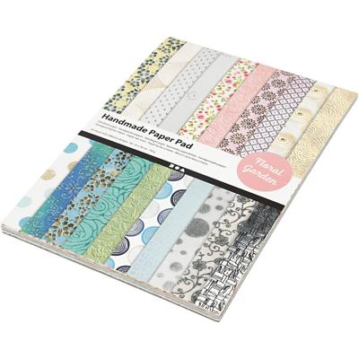Creativ Company Papierblok bloemen met handgemaakt papier, 20 vellen