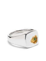 Tom Wood 14kt yellow gold emerald signet ring - Argent - thumbnail