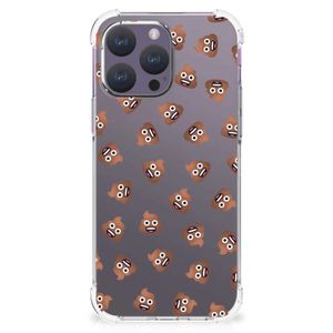 Doorzichtige Silicone Hoesje voor iPhone 15 Pro Max Poep Emojis