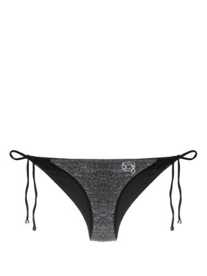 Karl Lagerfeld bas de bikini Ikon à fermeture nouée - Gris