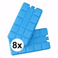 Koelelementen voor koeltas/koelbox - 8x stuks - 200 ml - blauw - kunststof - 15 x 8 x 2 cm