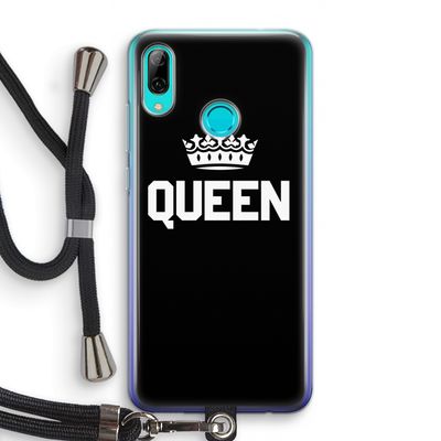 Queen zwart: Huawei P Smart (2019) Transparant Hoesje met koord