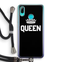 Queen zwart: Huawei P Smart (2019) Transparant Hoesje met koord