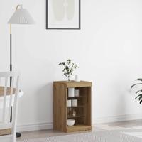 Dressoir artisanaal eikenkleurig 41 x 37 x 67 cm Bewerkt hout
