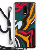 Colored Zebra: OnePlus 7 Transparant Hoesje met koord Colored Zebra: OnePlus 7 Transparant Hoesje met koord