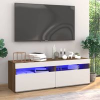 Tv-meubels 2 st met LED-verlichting 60x35x40 cm bruineikenkleur