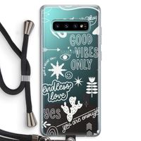 Good vibes: Samsung Galaxy S10 Plus Transparant Hoesje met koord