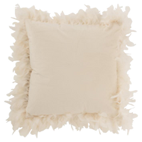 J-Line Kussen Pluimen Polyester Wit 45x45x13 - thumbnail