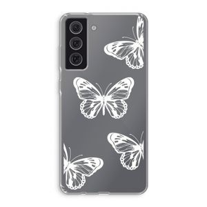 White butterfly: Samsung Galaxy S21 FE Transparant Hoesje